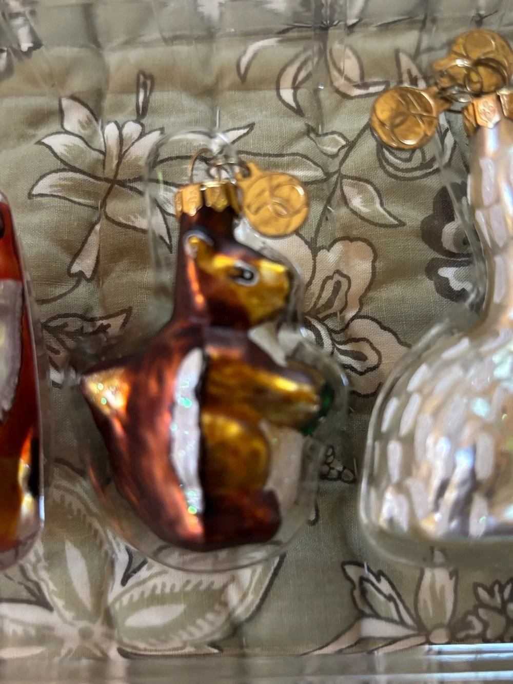Department 56 Mini Glass Woodland Animal Christmas Ornaments retired set
